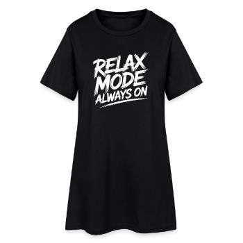 Relaxmodus Immer An - Frauen T-Shirt-Kleid - Schwarz - Vorne