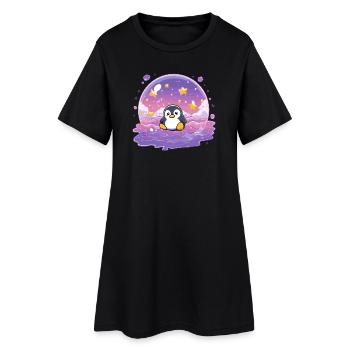 Pingouin dans le Sceau Stellaire - Robe T-shirt Femme - noir - Devant