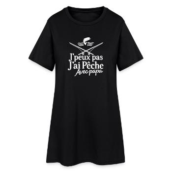 Jpeux pas J'ai Pêche Avec Papa - Robe T-shirt Femme - noir - Devant
