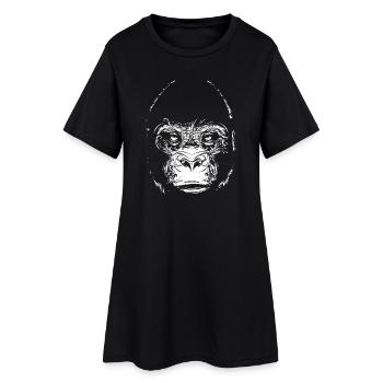 Gorille Ornement – œuvre d’art puissante en noir et blanc - Robe T-shirt Femme - noir - Devant