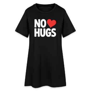 Pas de câlins s’il te plaît garde tes distances câlins antisociaux - Robe T-shirt Femme - noir - Devant