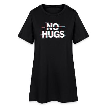 Pas de câlins s’il te plaît garde tes distances câlins antisociaux - Robe T-shirt Femme - noir - Devant