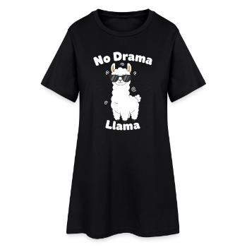 Pas de drame lama - Robe T-shirt Femme - noir - Devant