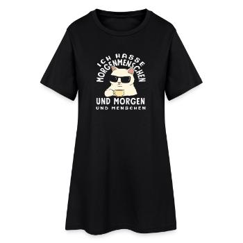 I Hate Morning People Coffee Cat - Women’s T-Shirt Dress - black - Front