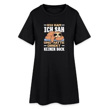 Lustiges Faultier Keine Motivation Spruch - Frauen T-Shirt-Kleid - Schwarz - Vorne