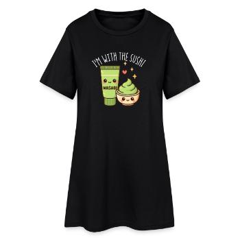 Ich bin mit dem Sushi-Wasabi-Kostüm – passendes Su - Frauen T-Shirt-Kleid - Schwarz - Vorne