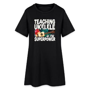 Enseignement de l’ukulélé hawaïen ukélé - Robe T-shirt Femme - noir - Devant