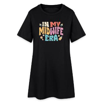 À mon époque de sage-femme - Robe T-shirt Femme - noir - Devant