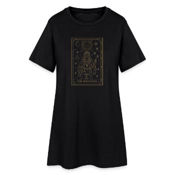 Carte de Tarot Mystique Le Dessin du Magicien - Robe T-shirt Femme - noir - Devant