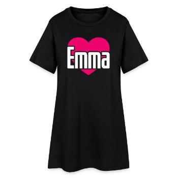 I Love Emma Pink Heart I Love Emma - Women’s T-Shirt Dress - black - Front
