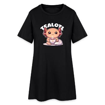 Cute Axolotl Tea Pun Tealotl - Frauen T-Shirt-Kleid - Schwarz - Vorne