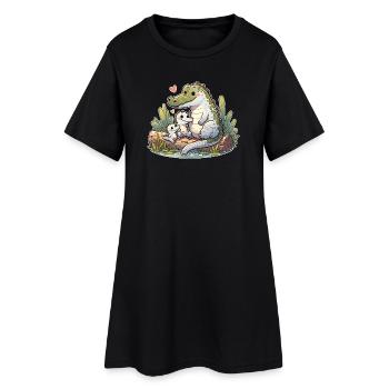 Süße Alligator Mama von zwei süßen Alligatoren - Frauen T-Shirt-Kleid - Schwarz - Vorne