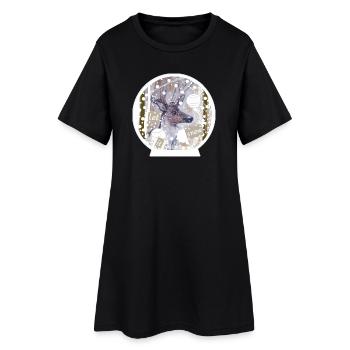 Snow Globe Deer - Women’s T-Shirt Dress - black - Front