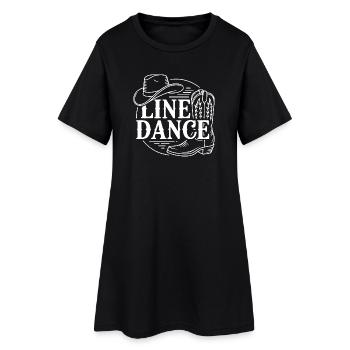 Sketch de bateau western en ligne de danse - Robe T-shirt Femme - noir - Devant