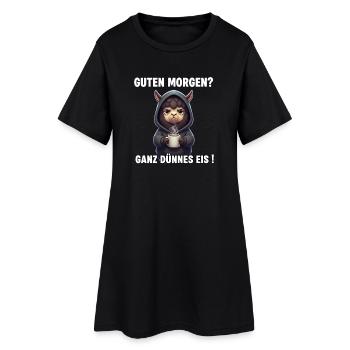 Morgenmuffel Alpaka Humor – Ganz Dünnes Eis - Women’s T-Shirt Dress - black - Front