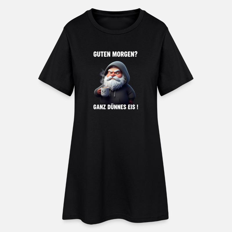 Grummel Weihnachtsmann Dünnes Eis Spruch - Robe T-shirt Femme - noir