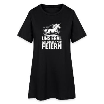 We don't care, we just want to party, unicorn party - Women’s T-Shirt Dress - black - Front