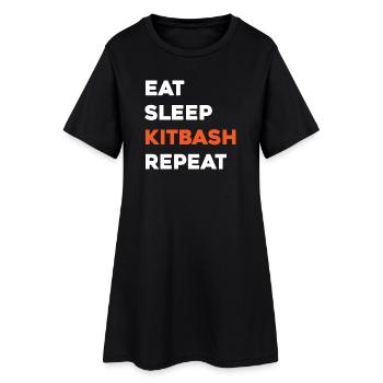 Kitbash Manger Sommeil Répéter - Robe T-shirt Femme - noir - Devant