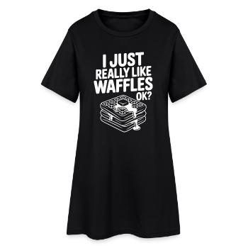 I Just Really Like Waffles Ok? - Women’s T-Shirt Dress - black - Front