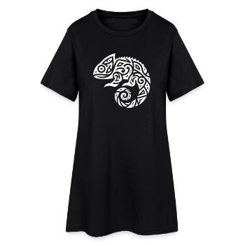 Déguisement de tatouage caméléon - Robe T-shirt Femme - noir - Devant