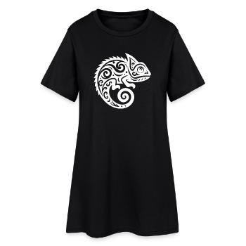 Déguisement de tatouage caméléon mignon - Robe T-shirt Femme - noir - Devant