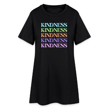 Texte empilé arc-en-ciel de la gentillesse - Robe T-shirt Femme - noir - Devant