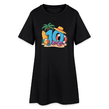 Vacances du 10e anniversaire 10 ans - Robe T-shirt Femme - noir - Devant