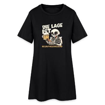 The situation is drunken, skeleton - Women’s T-Shirt Dress - black - Front