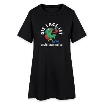 Die Lage ist besäufniserregend Fisch - Frauen T-Shirt-Kleid - Schwarz - Vorne