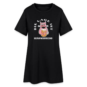 La situation est ivre, chat - Robe T-shirt Femme - noir - Devant