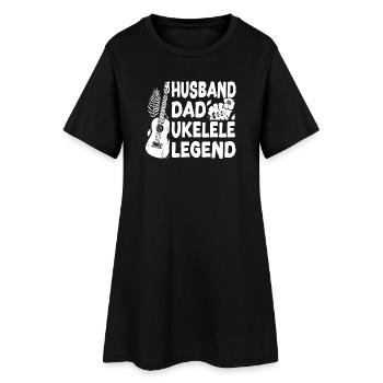Hawaiian Ukulele Uke Dad Husband - Frauen T-Shirt-Kleid - Schwarz - Vorne