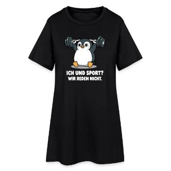 Dicton Penguin Weightlifting - Robe T-shirt Femme - noir - Devant