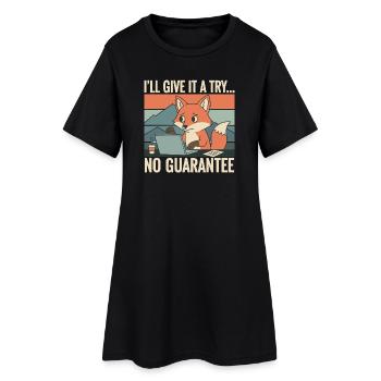 Ich probier's mal – Fuchs Laptop Humor - Frauen T-Shirt-Kleid - Schwarz - Vorne