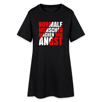 Normale Menschen machen mir Angst - Frauen T-Shirt-Kleid - Schwarz - Vorne
