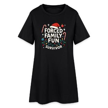 Humour de Noël de Noël de Survivants de la famille forcée - Robe T-shirt Femme - noir - Devant