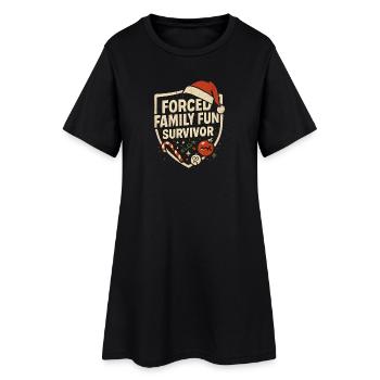 Humour de Noël de Noël de Survivants de la famille forcée - Robe T-shirt Femme - noir - Devant