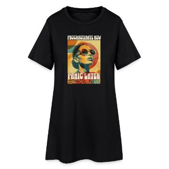 Retro Procrastinate Vibes - Women’s T-Shirt Dress - black - Front
