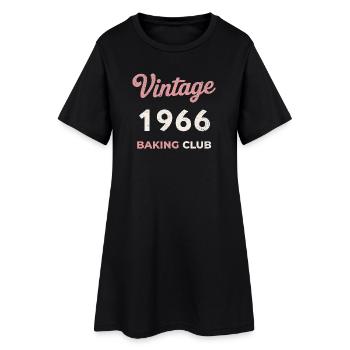 Millésime 1966 – Année de naissance rétro du Baking Club - Robe T-shirt Femme - noir - Devant