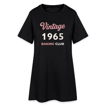 Millésime 1965 – Année de naissance rétro du Baking Club - Robe T-shirt Femme - noir - Devant