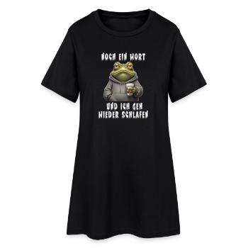 Grummel Frosch Kaffee Stimmung - Frauen T-Shirt-Kleid - Schwarz - Vorne