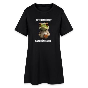 Expression d’humeur café de grenouille fatiguée - Robe T-shirt Femme - noir - Devant