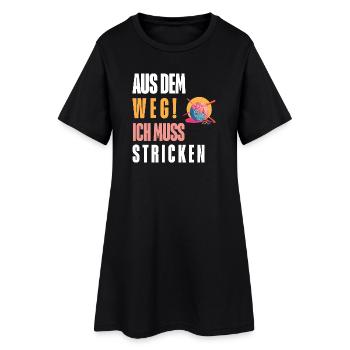 Aus dem Weg Ich Muss Stricken!  Personalisierbar - Frauen T-Shirt-Kleid - Schwarz - Vorne