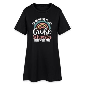 So Sieht Die Beste Große Schwester Der Welt Aus - Frauen T-Shirt-Kleid - Schwarz - Vorne