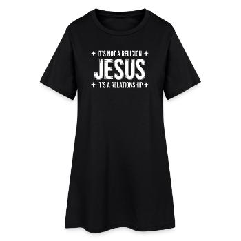 Keine Religion, sondern eine Beziehung - Frauen T-Shirt-Kleid - Schwarz - Vorne