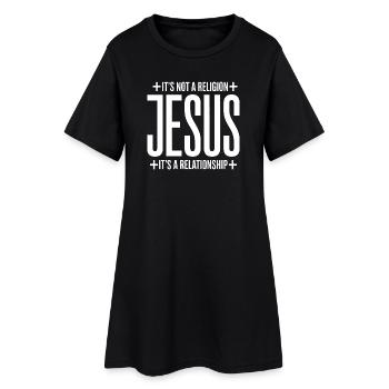 Jésus : C’est une relation, pas une religion - Robe T-shirt Femme - noir - Devant