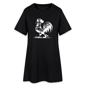 Alarme coq de ferme à partir de 5h du matin - Fort, fier - Robe T-shirt Femme - noir - Devant