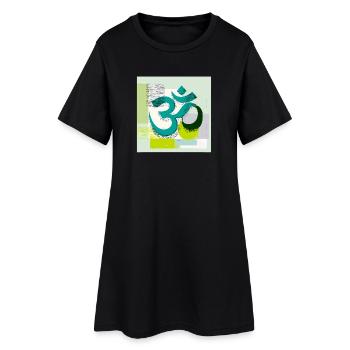 Modernes OM Zeichen – Abstrakte Yoga Kunst - Frauen T-Shirt-Kleid - Schwarz - Vorne