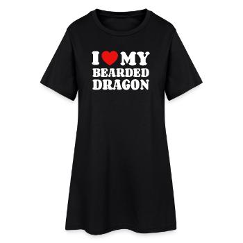 J’aime mon dragon barbu, dragon barbu, propriétaire de dragon barbu. - Robe T-shirt Femme - noir - Devant