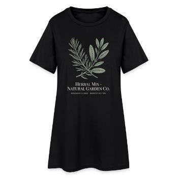 Herbal Mix – Rosmarin & Salbei - Frauen T-Shirt-Kleid - Schwarz - Vorne