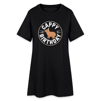 Capybara Anniversaire Cappy Anniversaire Drôle de capy - Robe T-shirt Femme - noir - Devant